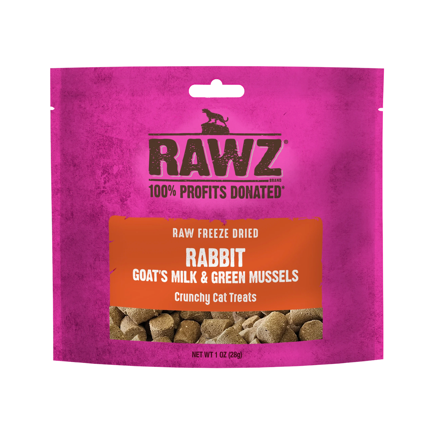 RAWZ Freeze Dried Rabbit, Goat's Milk & Green Mussels Crunchy Cat Treats