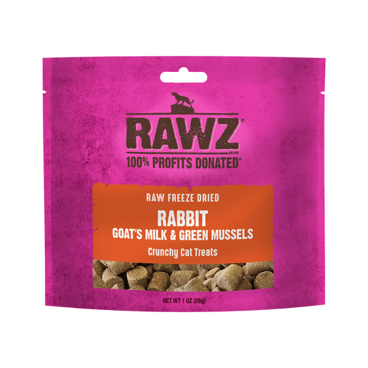 RAWZ Freeze Dried Rabbit, Goat's Milk & Green Mussels Crunchy Cat Treats
