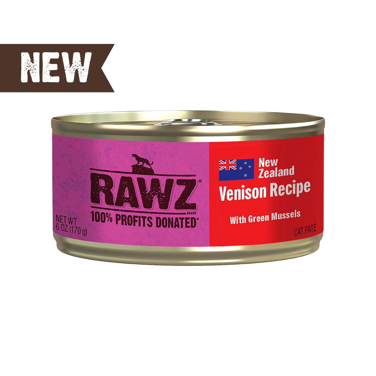 RAWZ 94% Venison with Green Mussels Pâté for Cats