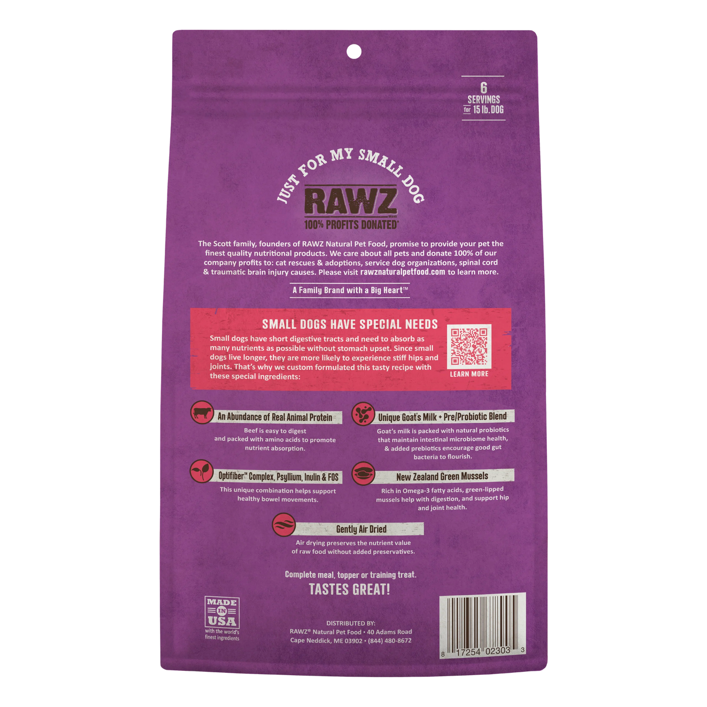 RAWZ Air Dried "Just for My Small Dog" Beef Recipe