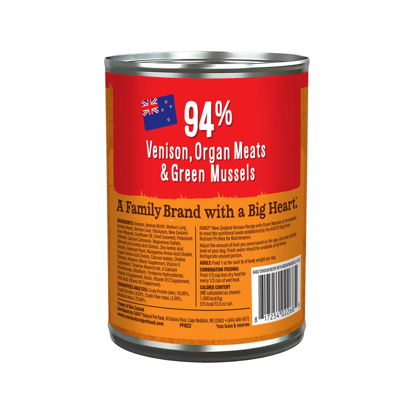 RAWZ 94% Venison with Green Mussels Pâté for Dogs