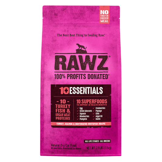RAWZ 10 Essentials Turkey, Salmon & Dehydrated Whitefish Dry Cat Food