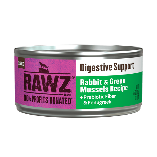 RAWZ Digestive Support Rabbit & Green Mussels Canned Cat Food