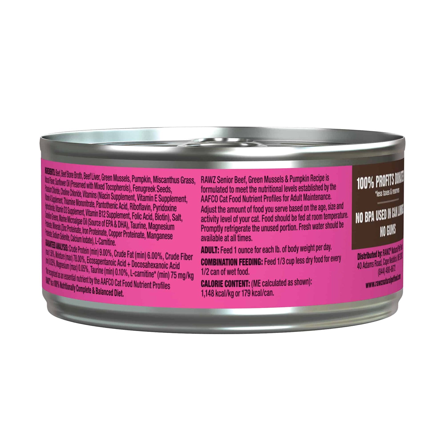 RAWZ Senior Beef, Green Mussels & Pumpkin Canned Cat Food