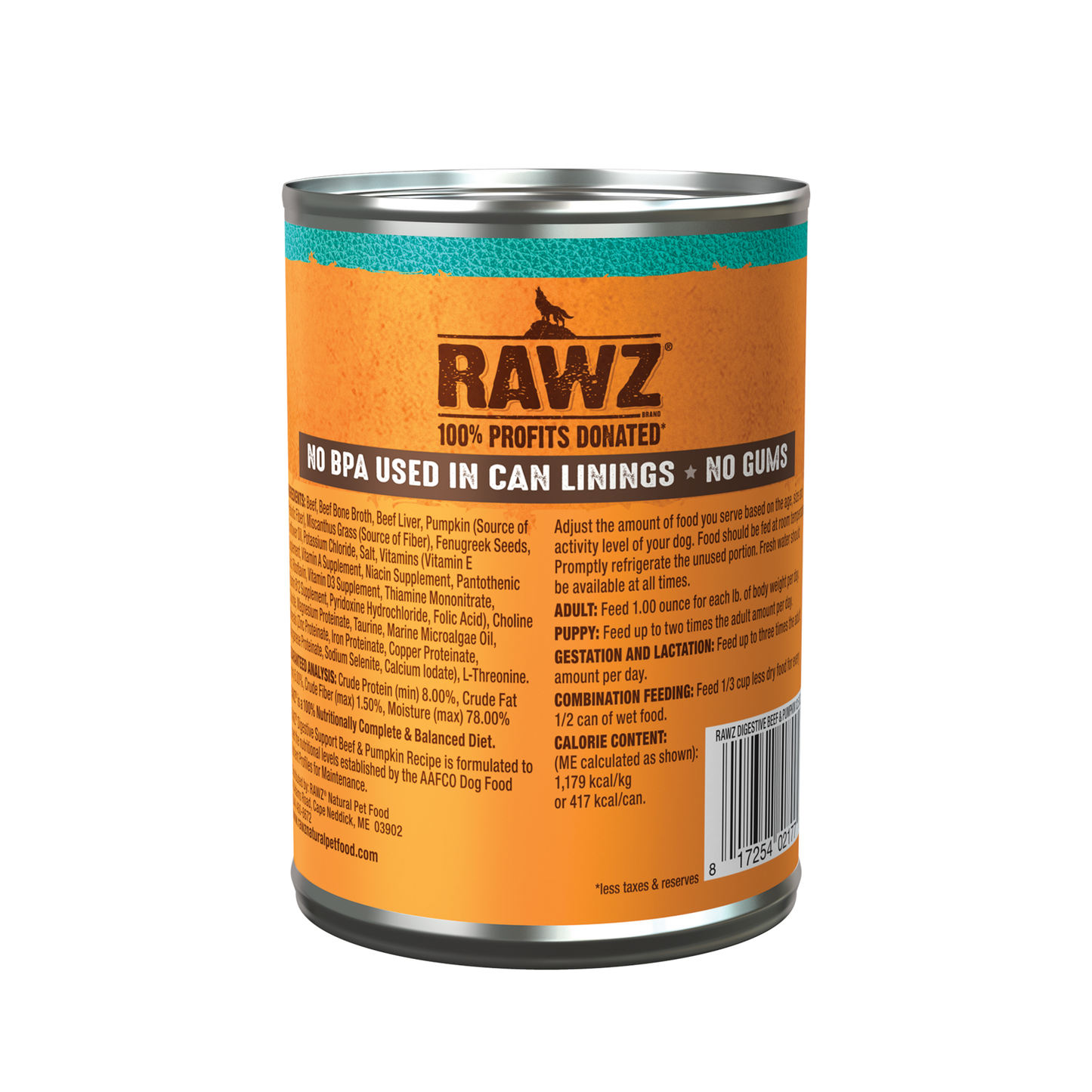 RAWZ Digestive Beef & Pumpkin Canned Dog Food