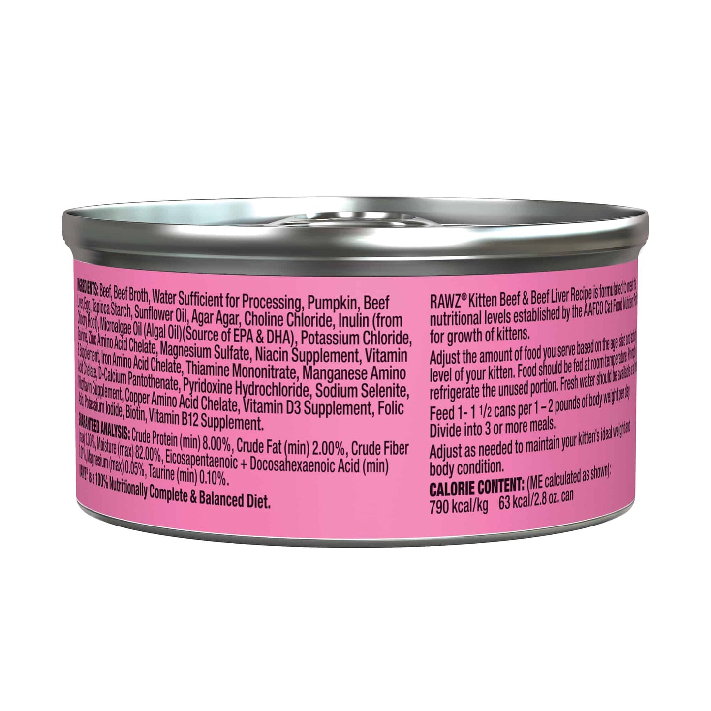 RAWZ Beef & Beef Liver Canned Kitten Food