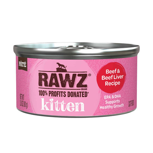 RAWZ Beef & Beef Liver Canned Kitten Food