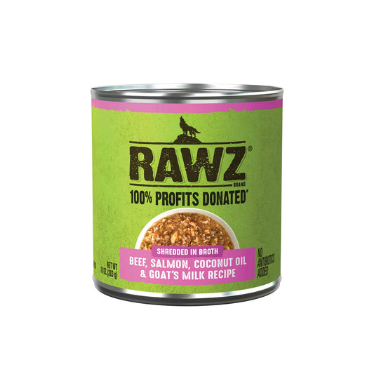 RAWZ Shredded Beef, Salmon & Coconut Oil Canned Dog Food