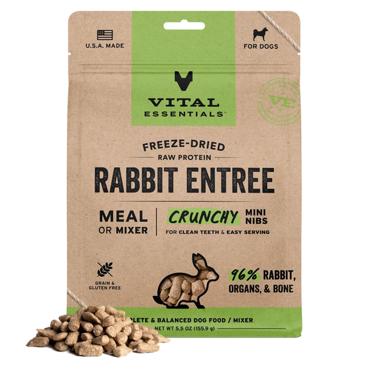Vital Essentials Freeze-Dried Raw Rabbit Entree Mini Nibs for Dogs