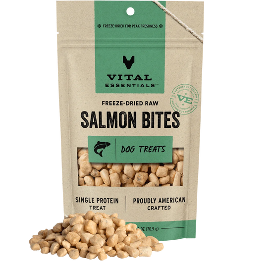 Vital Essentials Freeze-Dried Raw Salmon Bite Dog Treats