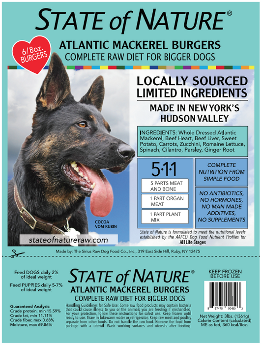 State of Nature Frozen Raw Mackerel for Dogs