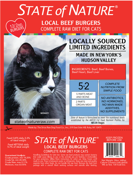 State of Nature Frozen Raw Beef for Cats