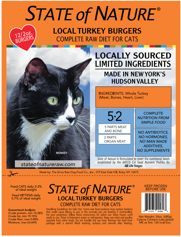 State of Nature Frozen Raw Turkey for Cats