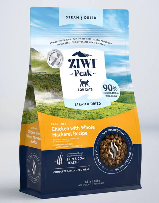 Ziwi Peak Steam & Dried Chicken with Whole Mackerel Recipe for Cats