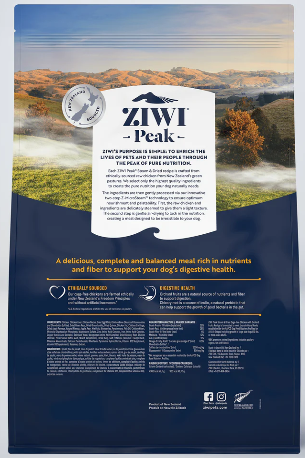 Ziwi Peak Steam & Dried Chicken with Orchard Fruits Recipe for Dogs