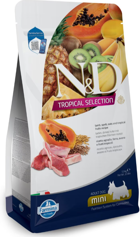 Farmina Natural & Delicious Tropical Selection Lamb Mini Adult Dry Dog Food