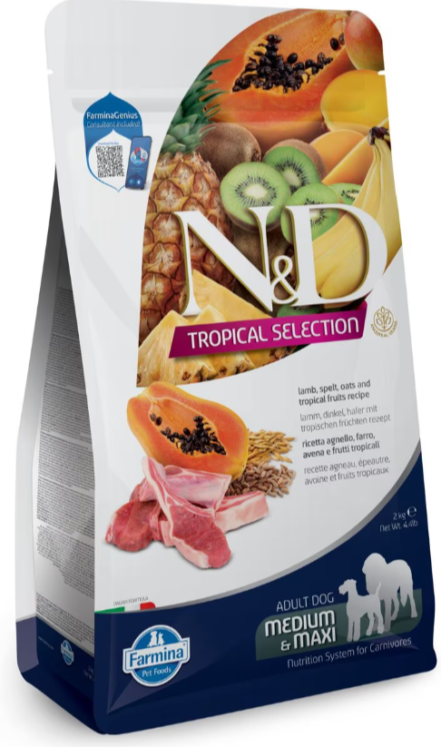 Farmina Natural & Delicious Tropical Selection Lamb Medium & Maxi Adult Dry Dog Food