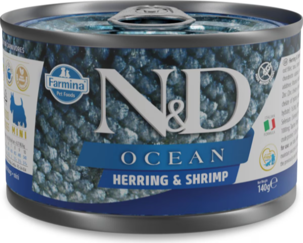 Farmina Natural & Delicious Ocean Herring and Shrimp Mini Adult Canned Dog Food
