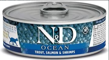 Farmina Natural & Delicious Ocean Trout, Salmon and Shrimp Canned Adult Canned Cat Food