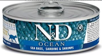 Farmina Natural & Delicious Ocean Sea Bass, Sardine and Shrimp Adult Canned Cat Food