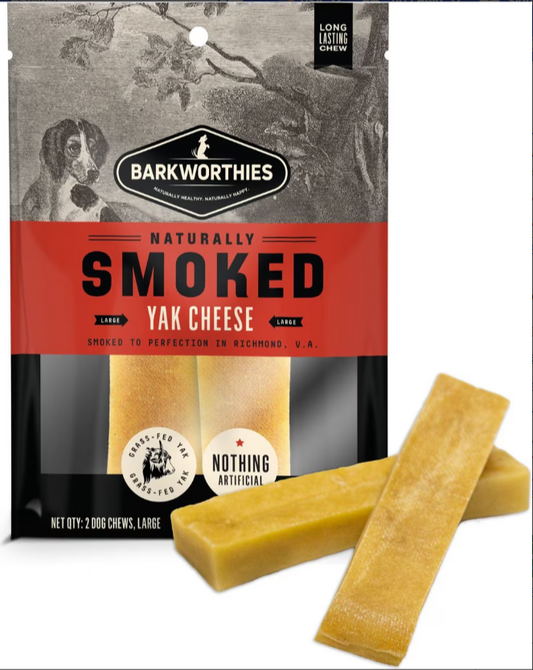Barkworthies Large 2 Pack Smoked Yak Cheese For Dogs