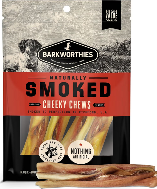 Barkworthies Smoked Cheeky Chews 4 Pack For Dogs