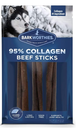 Barkworthies 6 Inch Collagen Grain Free Beef Stick For Dogs