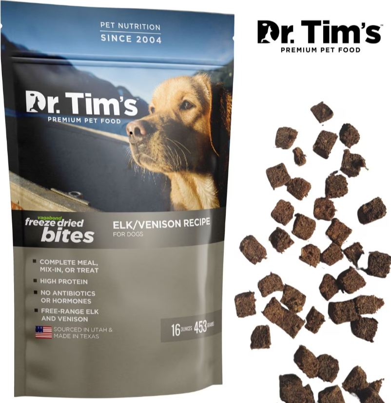 Dr. Tim's Vagabond Freeze Dried Elk & Venison Bites for Dogs