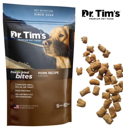 Dr. Tim's Vagabond Freeze Dried Pork Bites for Dogs