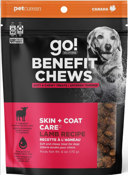 Go! Solutions Benefit Chews Skin + Coat Care Lamb Recipe Dog Treats