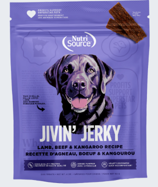 Nutrisource Lamb, Beef & Kangaroo Jivin' Jerky Dog Treats