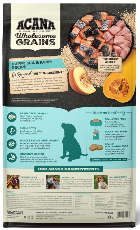 Acana Wholesome Grains Sea & Farm Recipe For Puppies