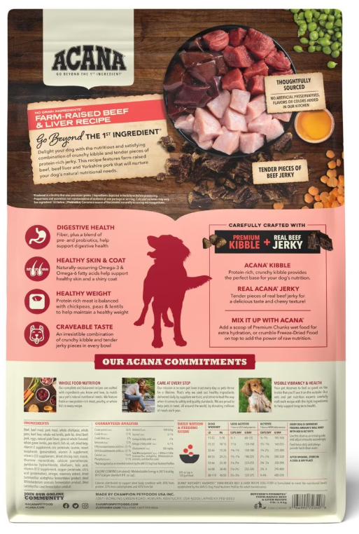Acana Butcher's Favorites Farm-Raised Beef & Liver Recipe Dry Dog Food