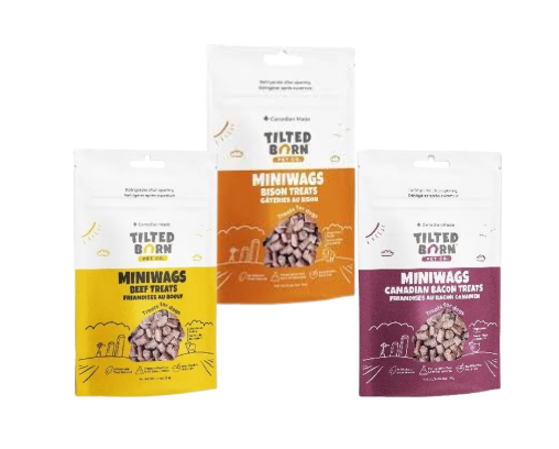 Tilted Barn Miniwags Treat Variety Pack Beef, Bacon, and Bison Dog Treats