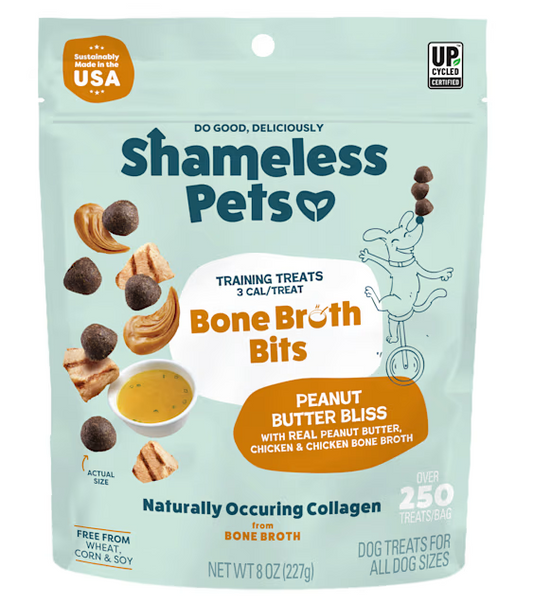 Shameless Pets Peanut Butter Bliss Bone Broth Chews for Dogs