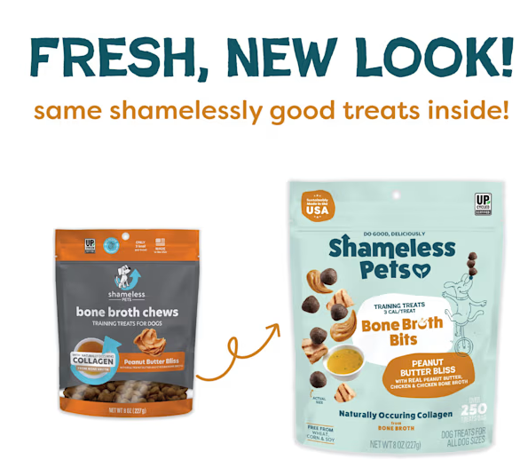 Shameless Pets Peanut Butter Bliss Bone Broth Chews for Dogs
