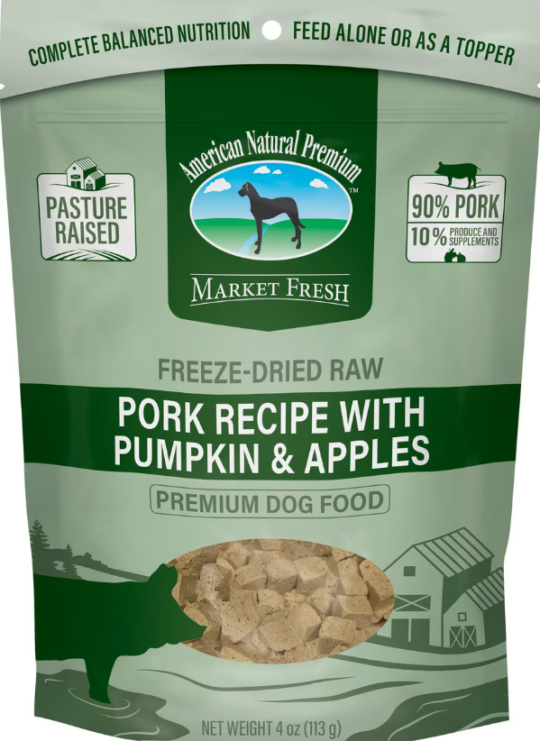 American Natural Premium Market Fresh Freeze-Dried Pork with Pumpkin and Apples Dog Treats