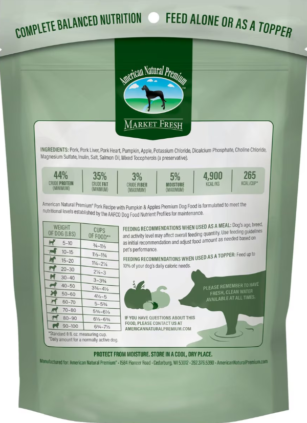 American Natural Premium Market Fresh Freeze-Dried Pork with Pumpkin and Apples Dog Treats