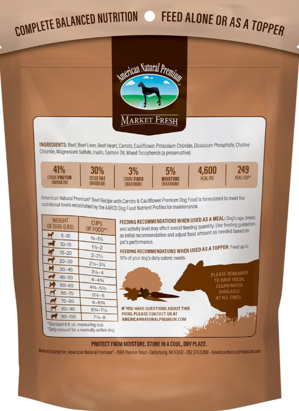 American Natural Premium Market Fresh Freeze-Dried Beef with Carrots and Cauliflower Dog Treats