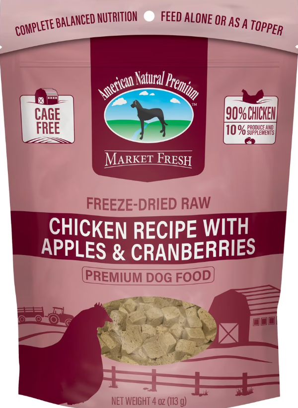 American Natural Premium Market Fresh Freeze-Dried Chicken with Apples and Cranberries Dog Treats
