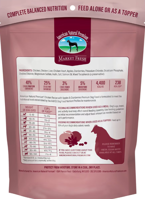 American Natural Premium Market Fresh Freeze-Dried Chicken with Apples and Cranberries Dog Treats