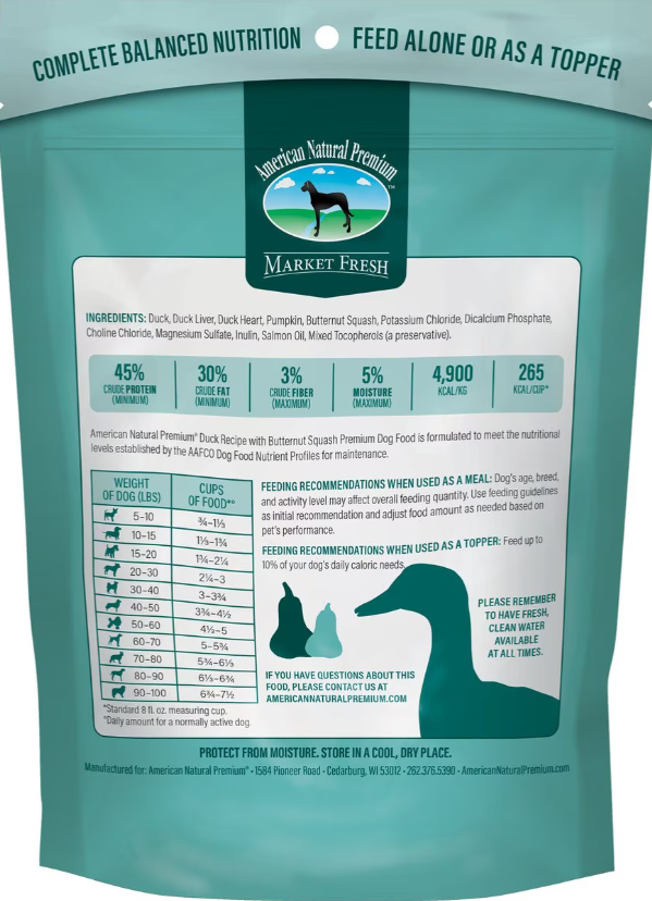 American Natural Premium Market Fresh Freeze-Dried Duck with Butternut Squash Dog Treats