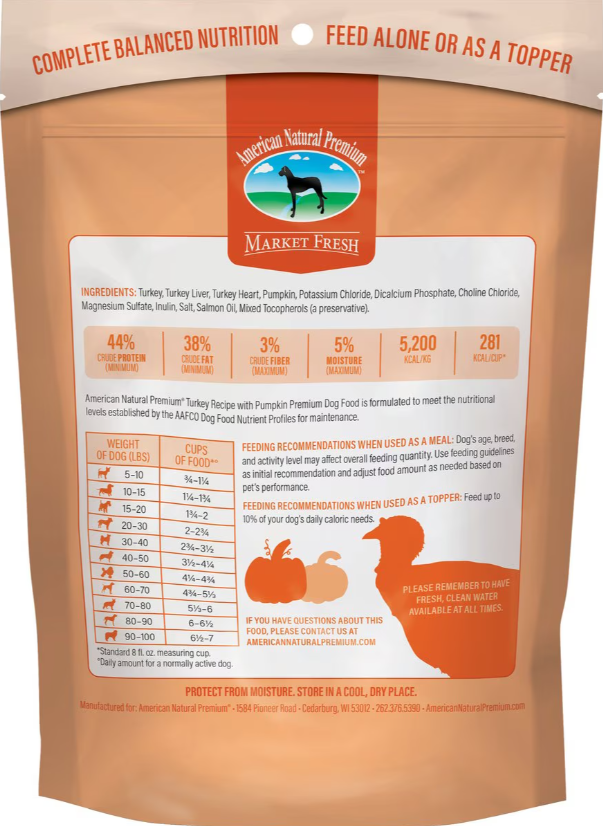 American Natural Premium Market Fresh Freeze-Dried Turkey with Pumpkin Dog Treats