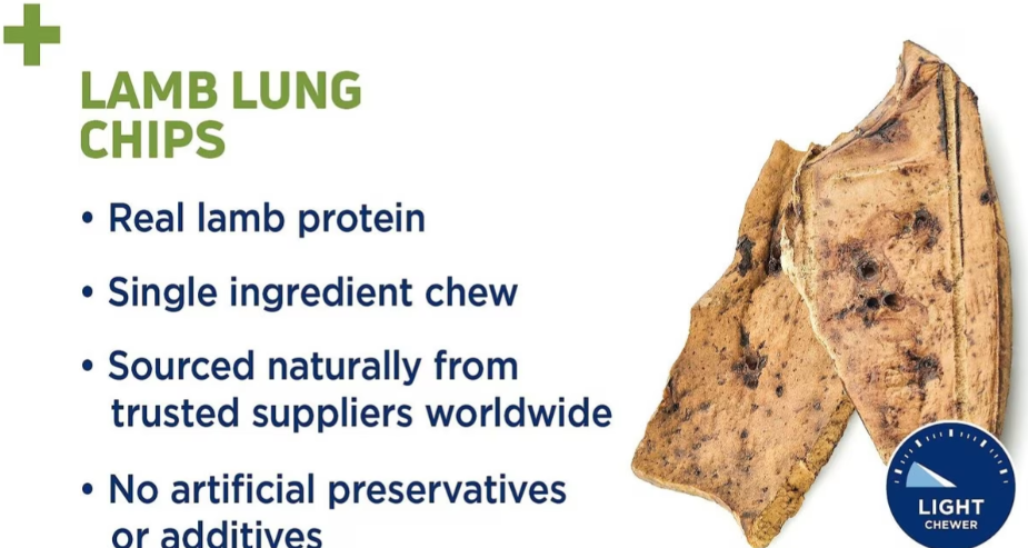 Barkworthies Lamb Lung Chips For Dogs