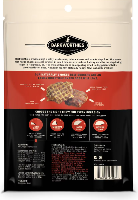 Barkworthies Smoked Burgers For Dogs