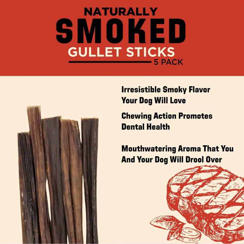 Barkworthies 6 Inch Smoked Beef Gullet For Dogs