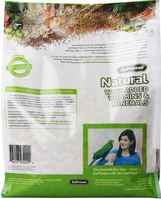 ZuPreem Natural for Small Birds