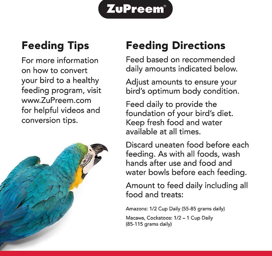 ZuPreem PastaBlend for Large Birds