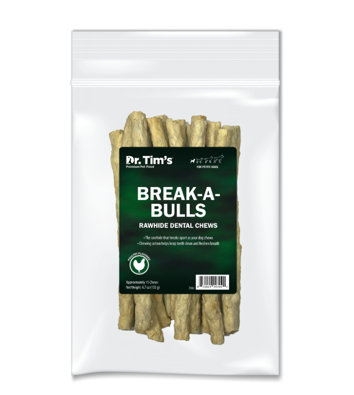 Dr. Tim's Break-A-Bulls Rawhide Dental Chews For Dogs