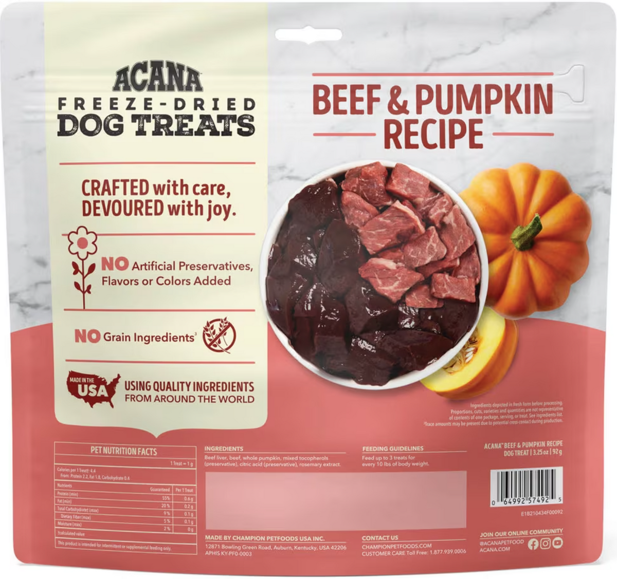 ACANA Freeze-Dried Beef & Pumpkin Dog Treats